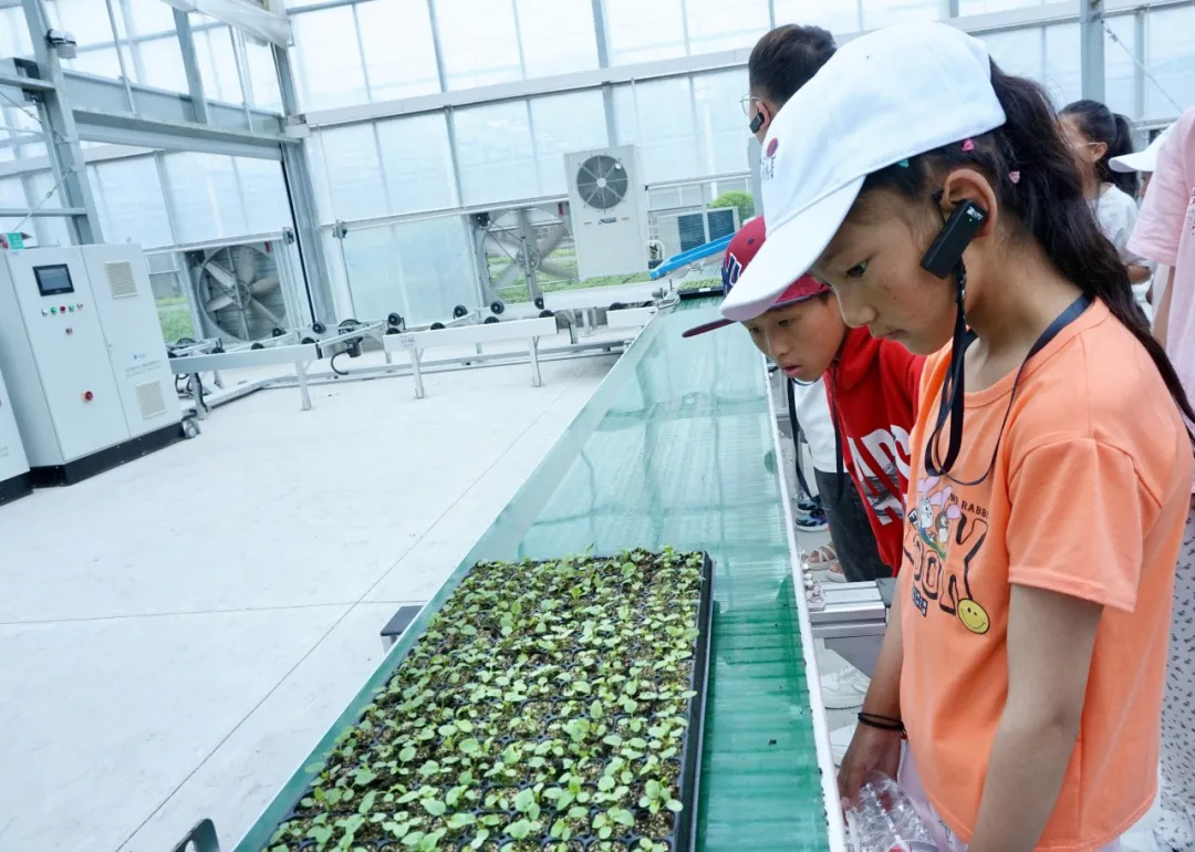 参观育种实验设备